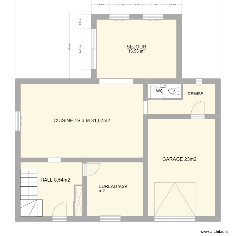 RDC futur. Plan de 0 pièce et 0 m2
