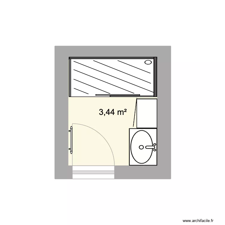 Salle d'eau 1. Plan de 
