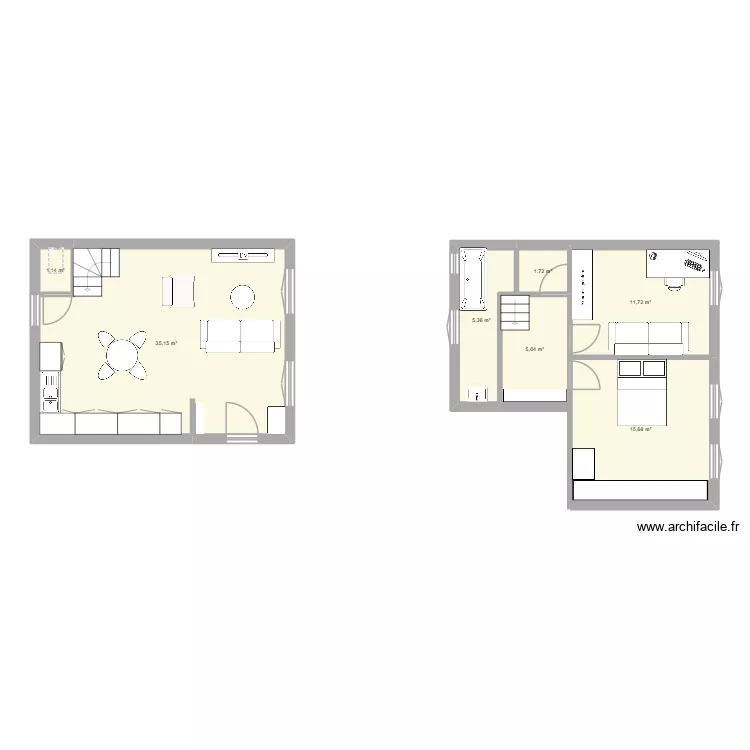 Javier. Plan de 7  et 76 m²