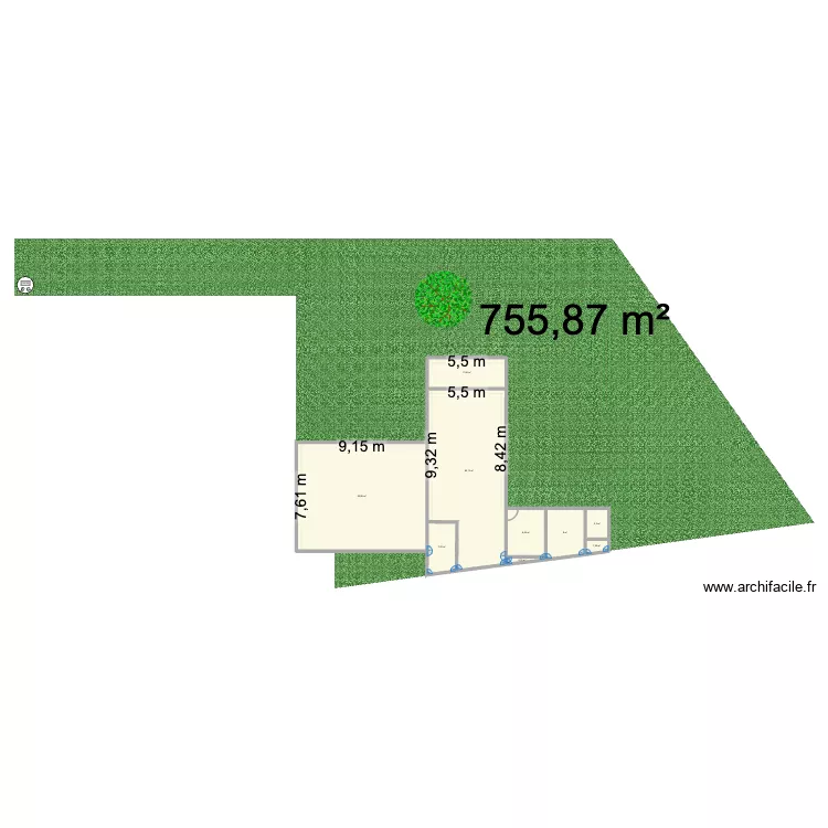 Maison 3. Plan de 9 Pièces et 174 m² Maison 3. Plan de 9 Pièces et 174 m²