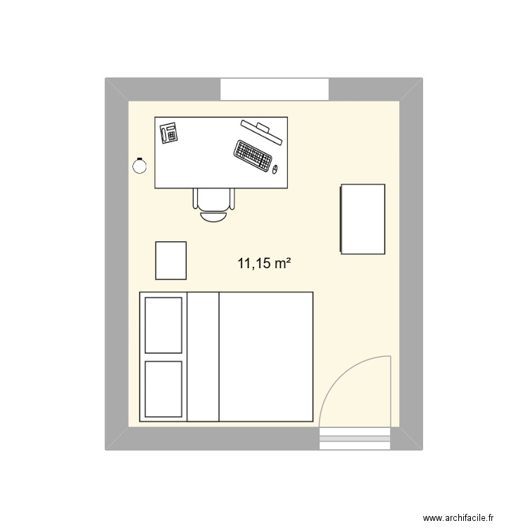 plan  2.0. Plan de 1 pièce et 11 m2