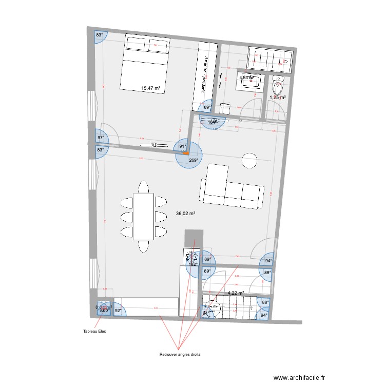 GRAVESON APPART 2 - V2. Plan de 6 pièces et 62 m2