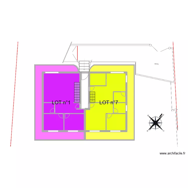 MARCIANO 1ER. Plan de 13  et 60 m²