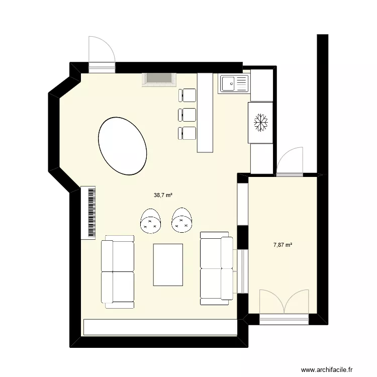 Appartement Paris 16 V1. Plan de 