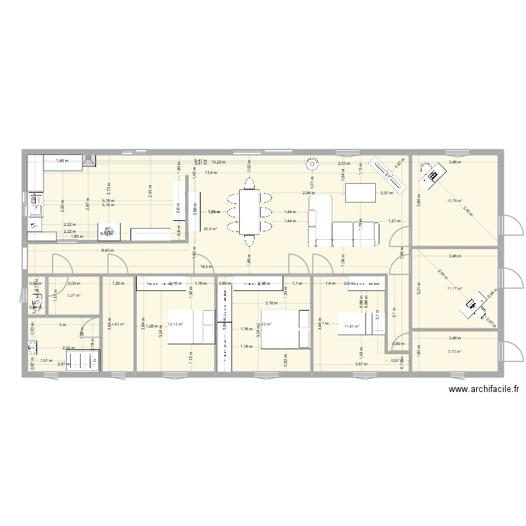 MAISON LABO. Plan de 9 pièces et 159 m2