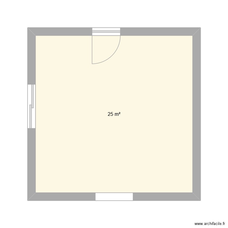 SALON CUISINE. Plan de 1 pièce et 25 m2