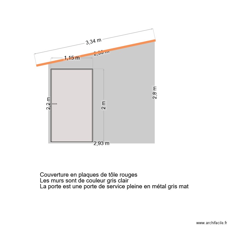 DP4 - Plan de face abri de jardin (face nord). Plan de 0 pièce et 0 m2