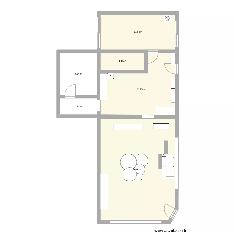 entreprise. Plan de 6  et 99 m²