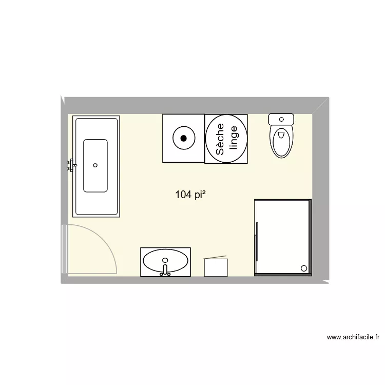 Salle de bain Chloé - plan 2. Plan de 1 et 10 m² Salle de bain Chloé - plan 2. Plan de 1 et 10 m²