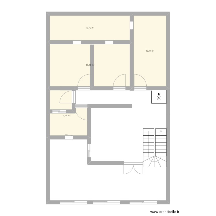Projet Sétif (construction étage). Plan de 4 pièces et 48 m2