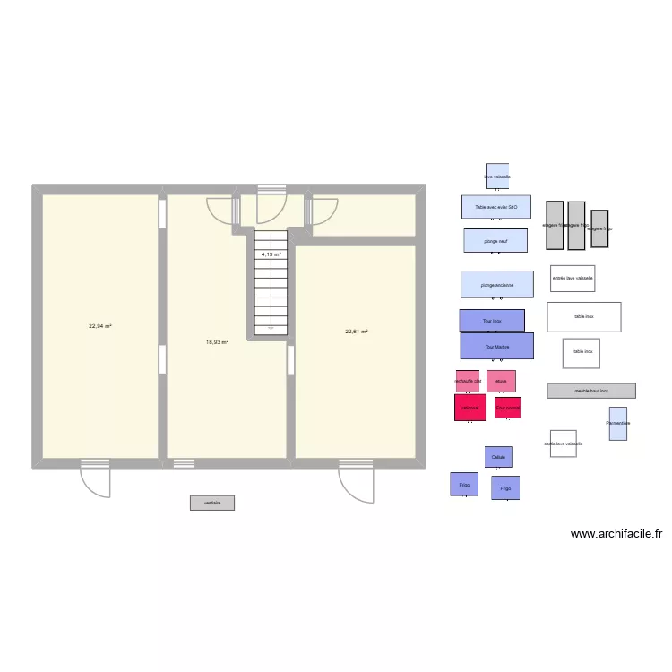 1 labo avec agrandissement. Plan de 4 pièces et 69 m² 1 labo avec agrandissement. Plan de 4 pièces et 69 m²