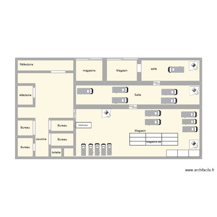 taty. Plan de 13 pièces et 59 m2