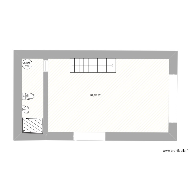 garage appart. Plan de 1 pièce et 35 m2