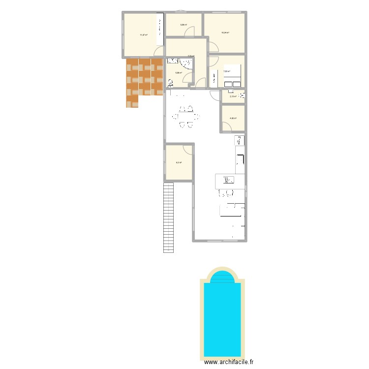 maison picrouge. Plan de 9 pièces et 60 m2