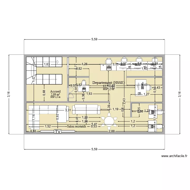 ENTREPRISE. Plan de 2  et 16 m²