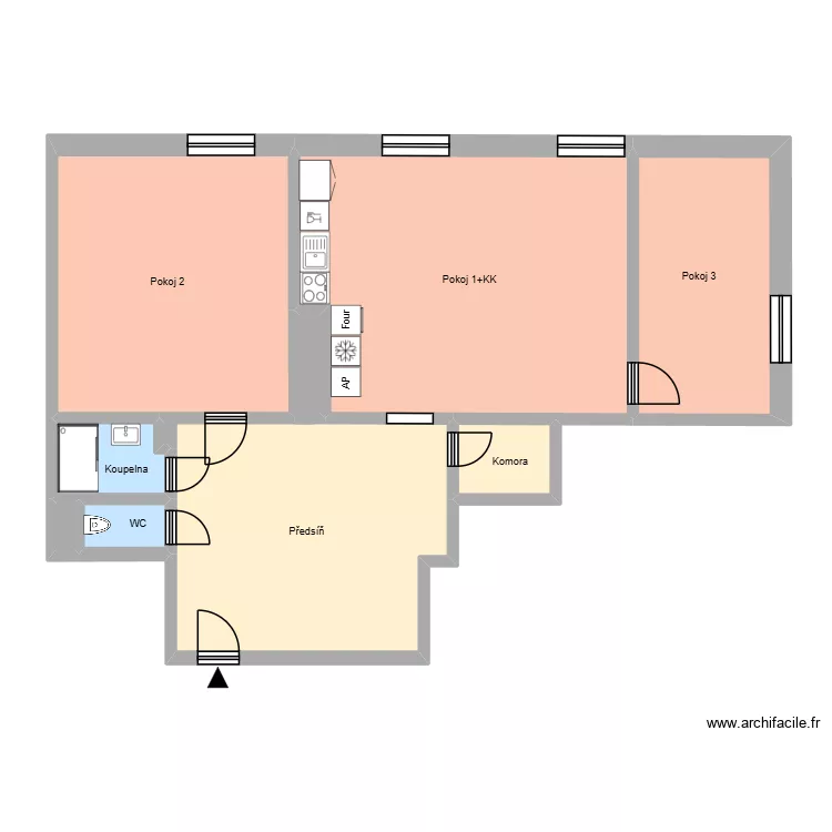 Hlavní třída 583/97, byt 14. Plan de 13 et 218 m² Hlavní třída 583/97, byt 14. Plan de 13 et 218 m²