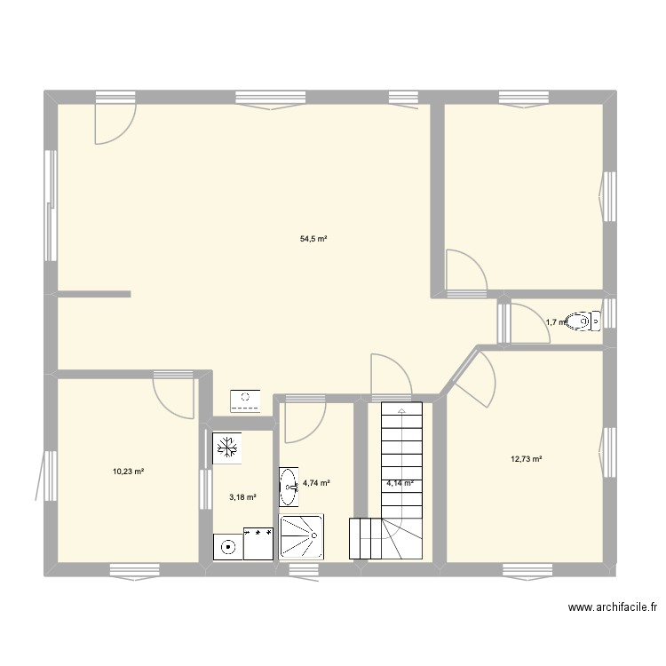nouvelle idée. Plan de 7 pièces et 91 m2