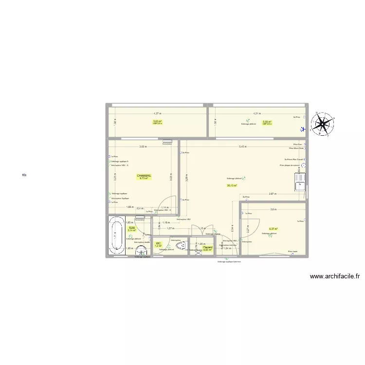 Plan Origine ELEC / Plomberie. Plan de 