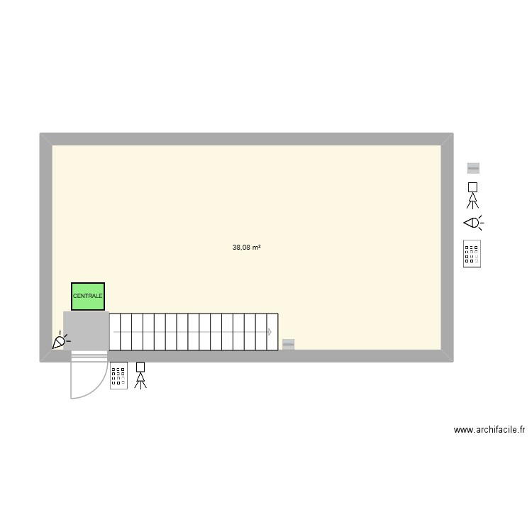 LOCAL SURPRESSEUR. Plan de 1 pièce et 38 m2