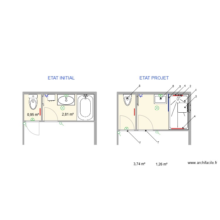 VERCELLONE. Plan de 4 pièces et 9 m2