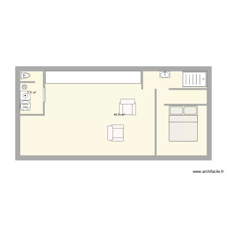 SANDY 1. Plan de 2 et 49 m² SANDY 1. Plan de 2 et 49 m²