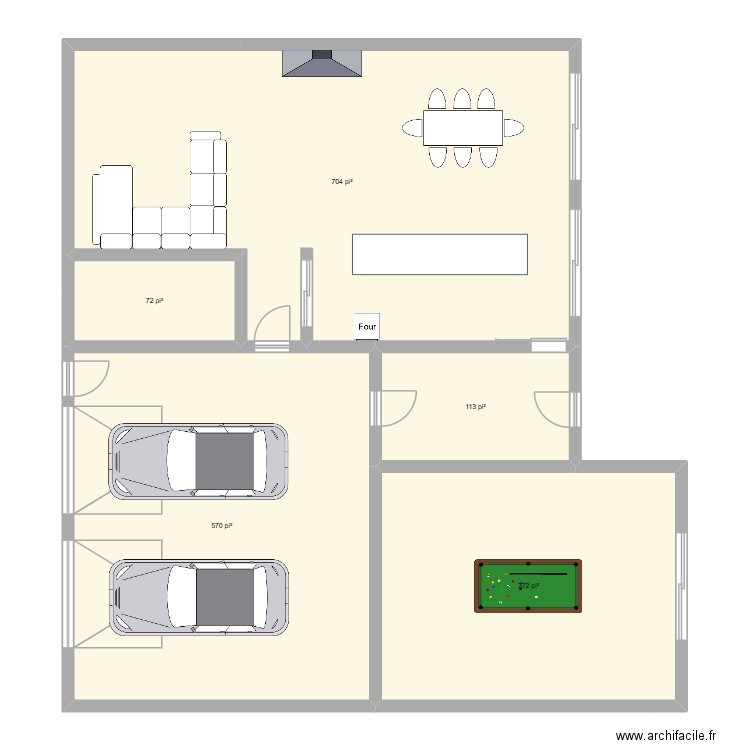 maison. Plan de 5 pièces et 170 m2