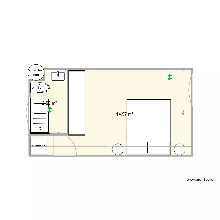 Sainte catherine. Plan de 2  et 17 m²