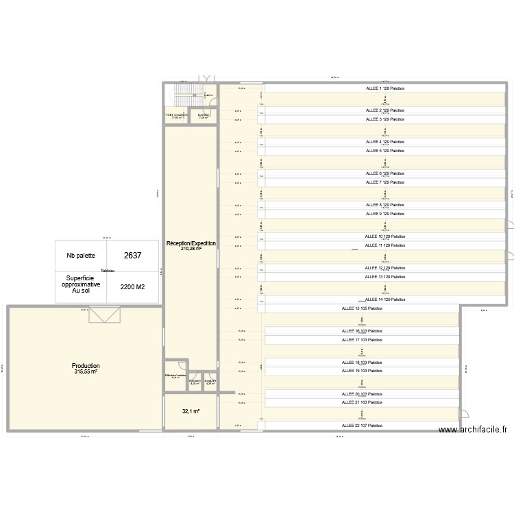 Batiment Lonay complet. Plan de 10 pièces et 2169 m2