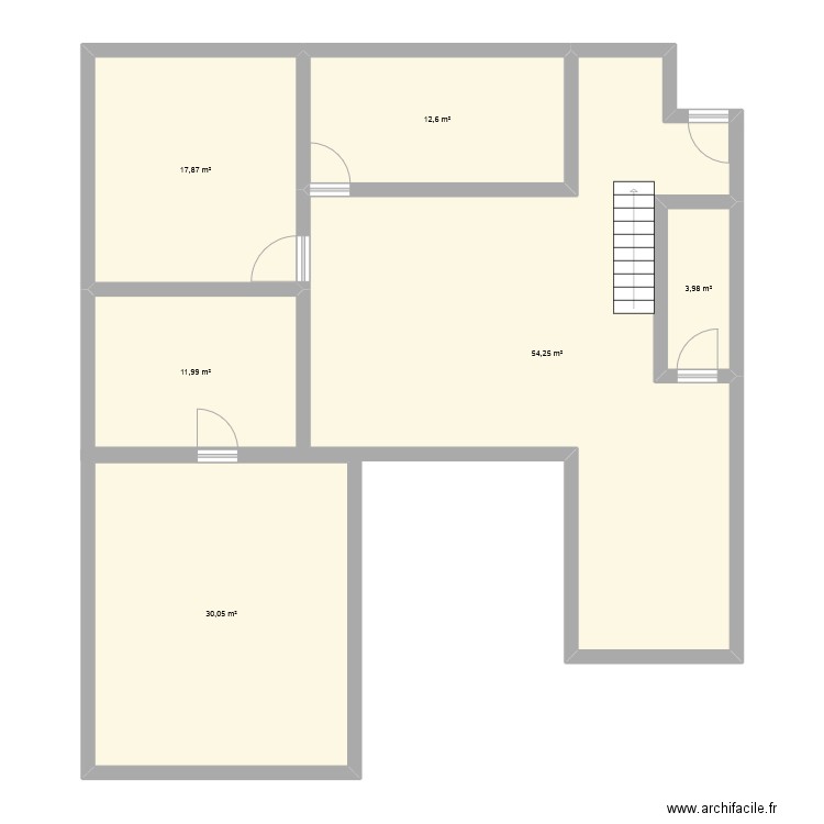 premier. Plan de 6 pièces et 131 m2