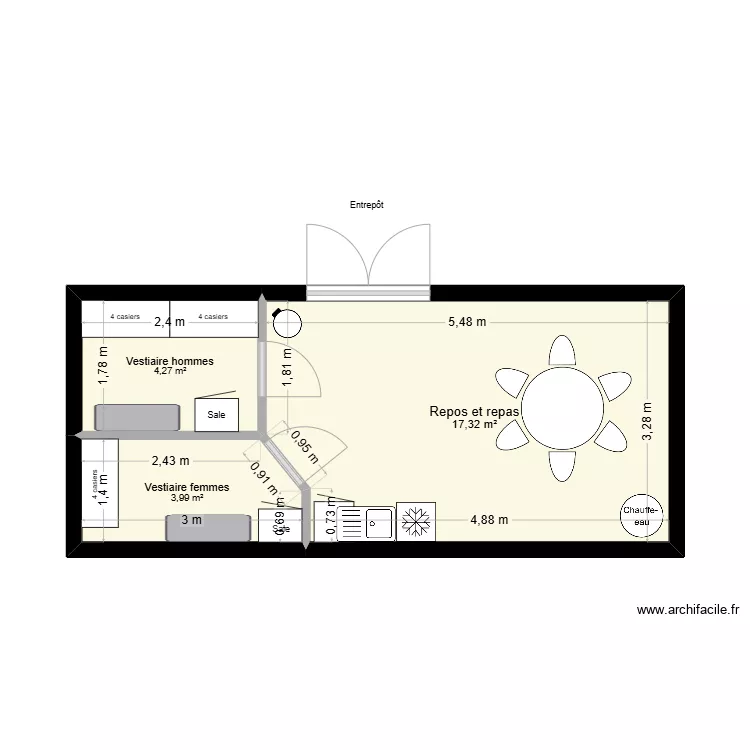 Projet Schott - Salle de repos - P&ocirc;le logistique. Plan de 