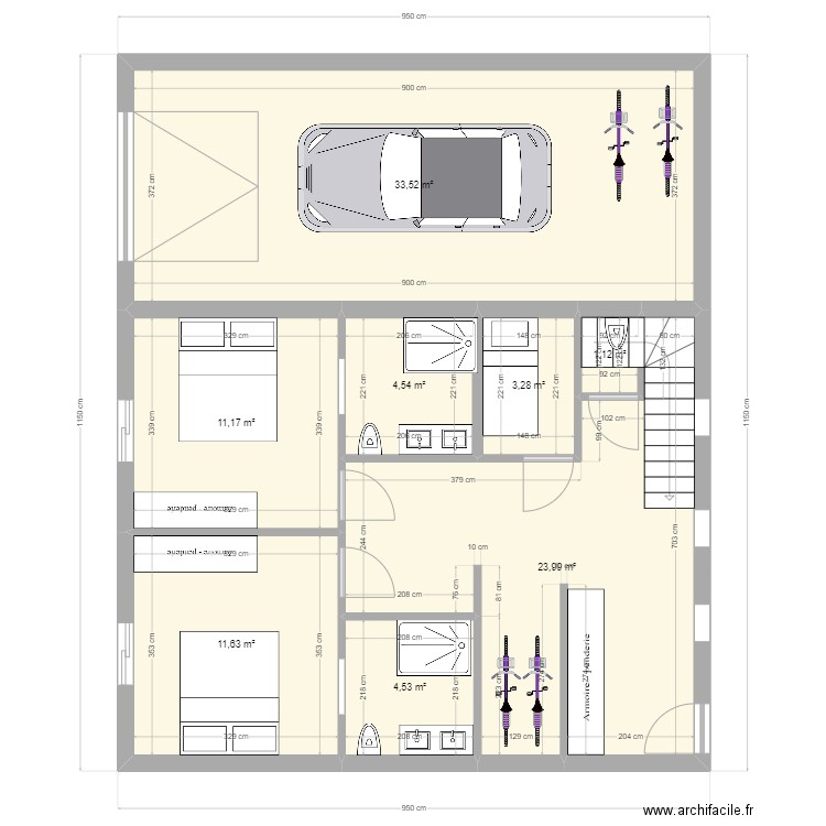 ravel 2 3. Plan de 8 pièces et 94 m2