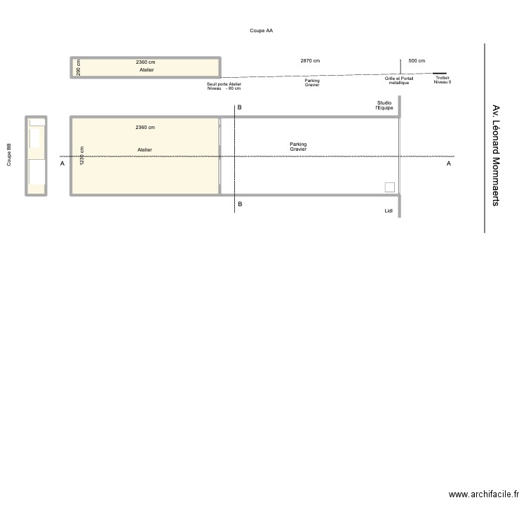 4 AV L. Mommaerts - Droit. Plan de 3 pièces et 394 m2