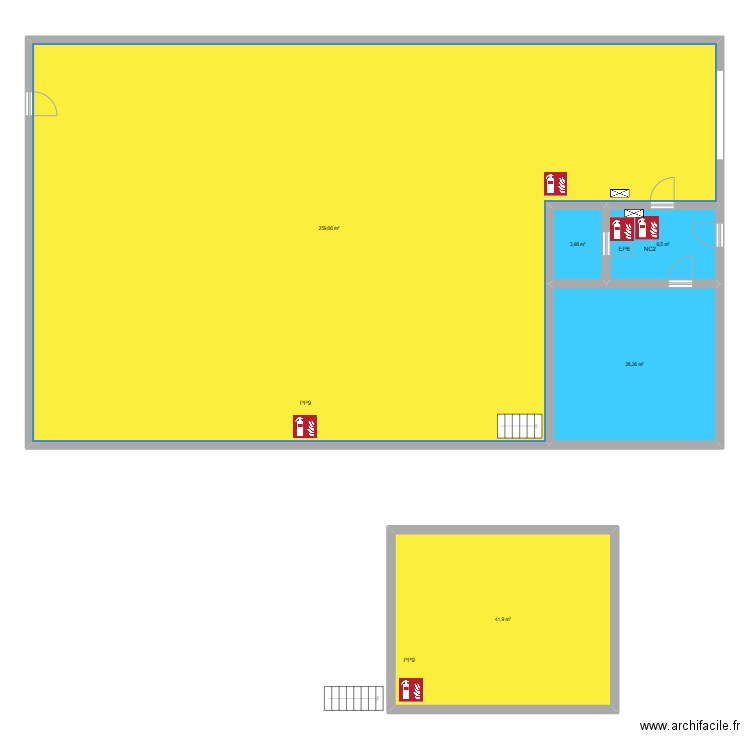 French Croaft. Plan de 5 pièces et 342 m2