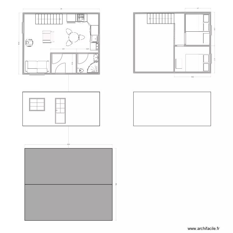 camp de chasse v2.1. Plan de 6  et 54 m²