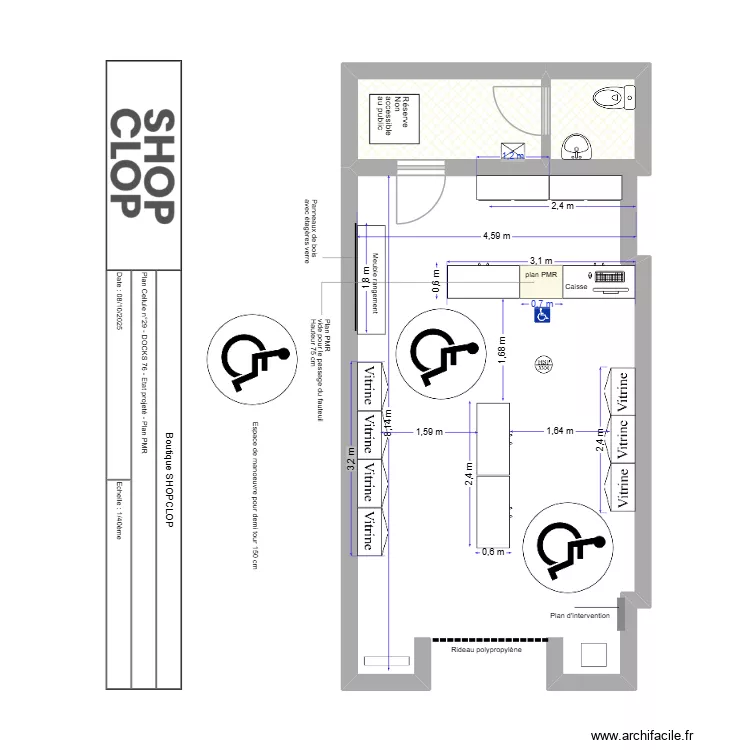 Docks shopclop eclairage. Plan de 