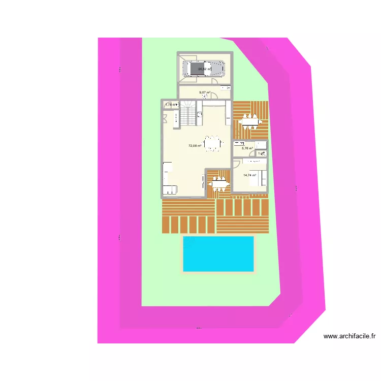 capitelle essai. Plan de 9  et 188 m²