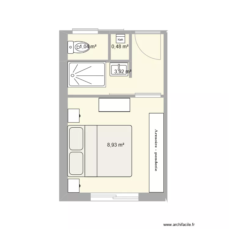 suite parentale. Plan de 4 Pièces et 14 m² suite parentale. Plan de 4 Pièces et 14 m²