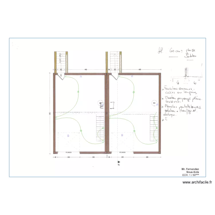 Fernandez Sous sol. Plan de 