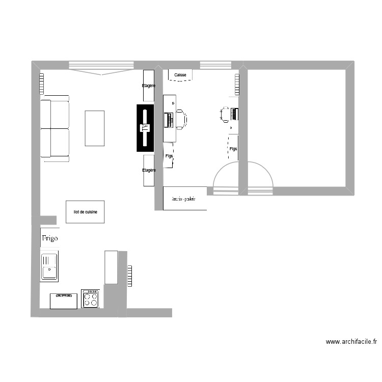 Caluire. Plan de 1 pièce et 11 m2