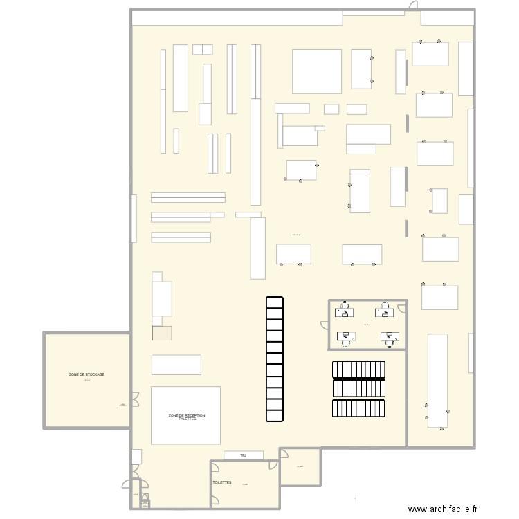 20251124-Plan de l'atelier Sotexpro. Plan de 7 pièces et 1733 m2