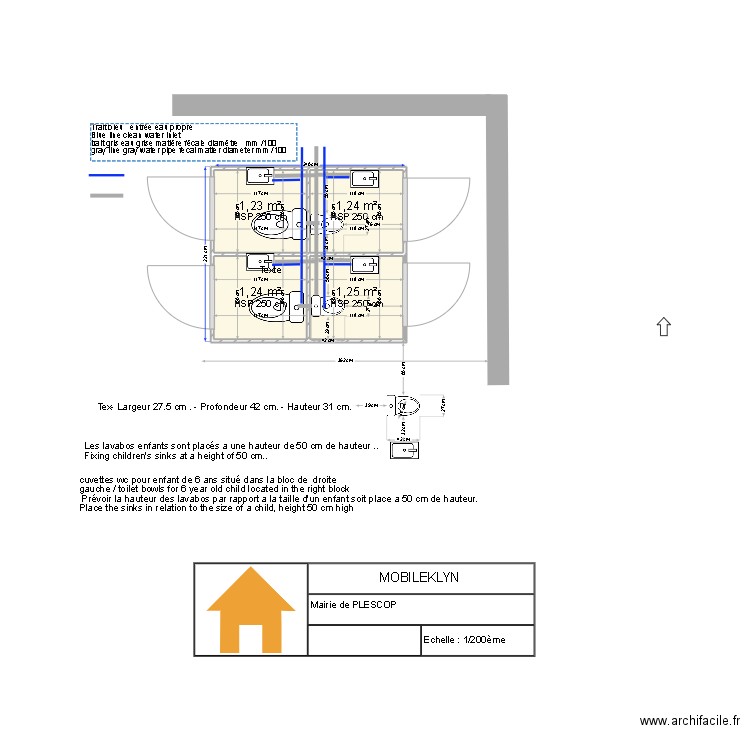 plan cabine PLESCOP def . Plan de 4 pièces et 5 m2