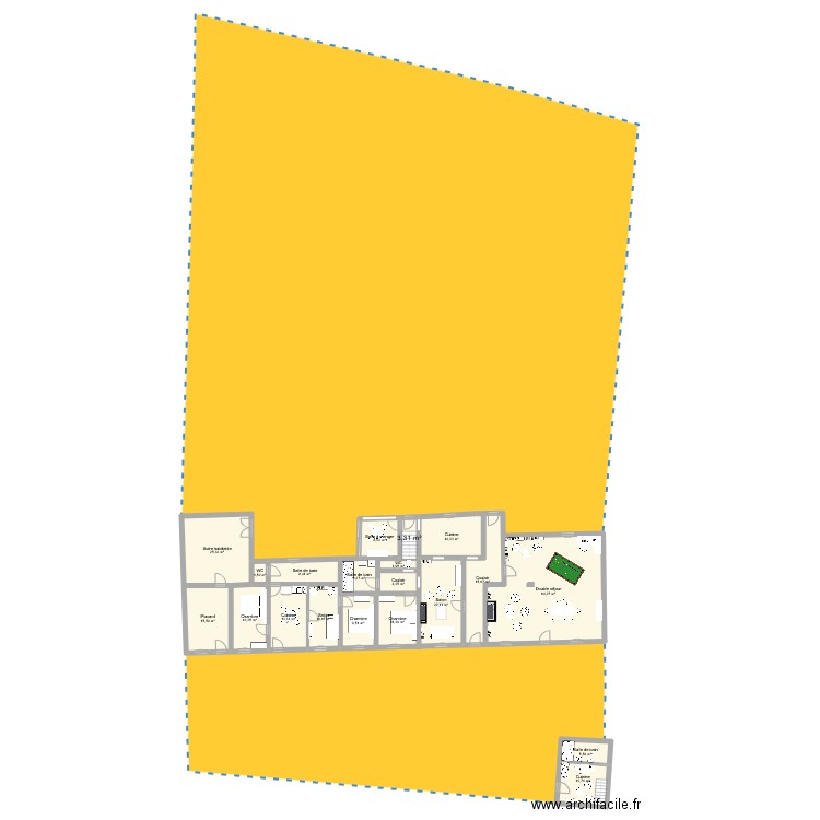 veaugues. Plan de 33 pièces et 531 m2