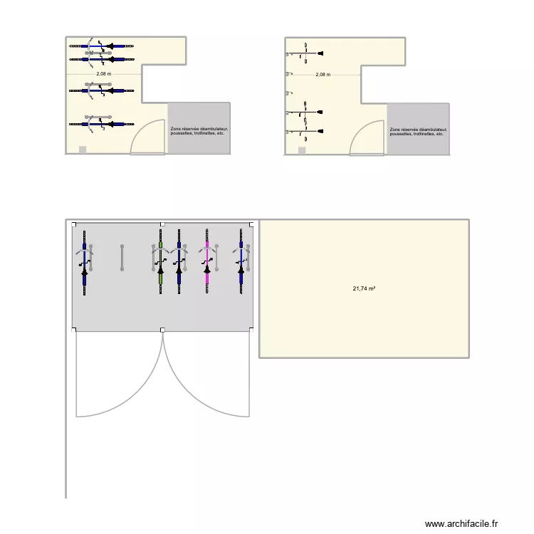 Copro plaine. Plan de 3  et 44 m²