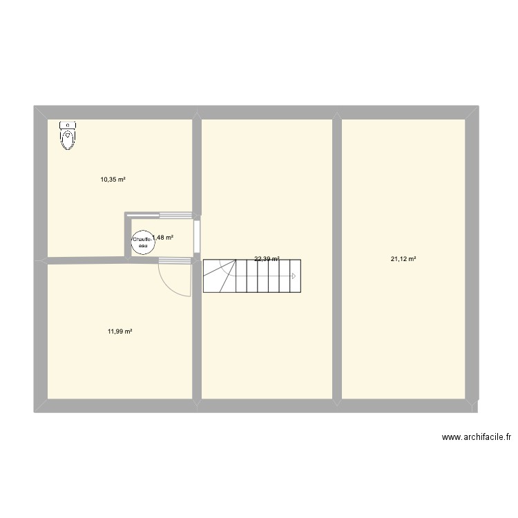 PLAN PIERRE ETAGE. Plan de 5 pièces et 67 m2