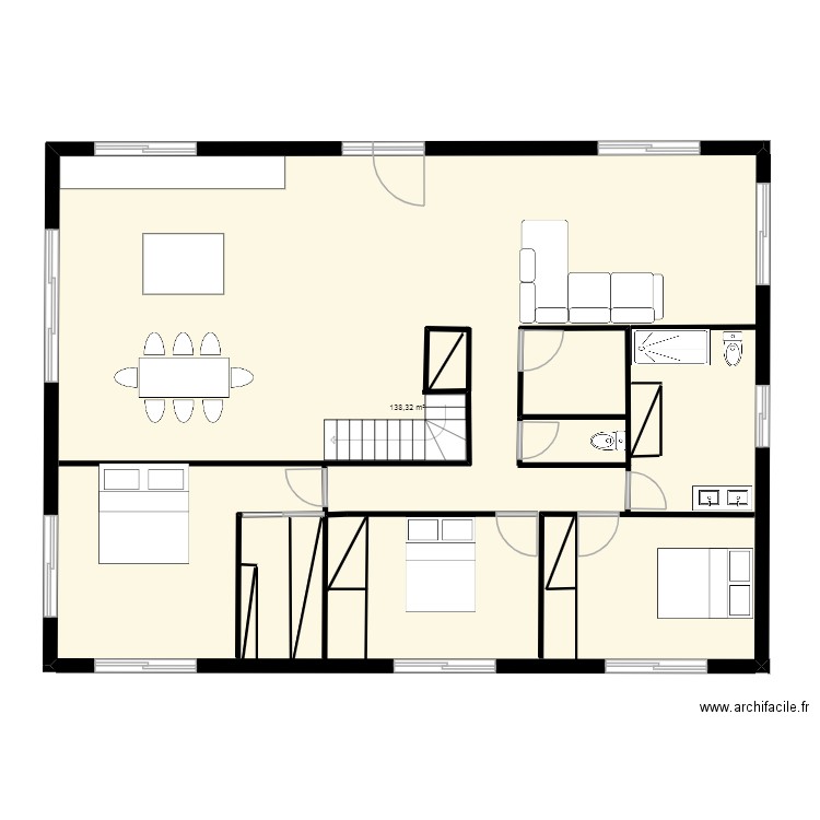 Maison 2. Plan de 1 pièce et 138 m2
