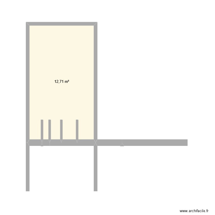 Tuyix. Plan de 1 pièce et 13 m2