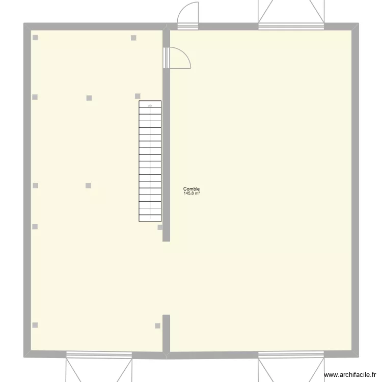 stock. Plan de 1  et 146 m²