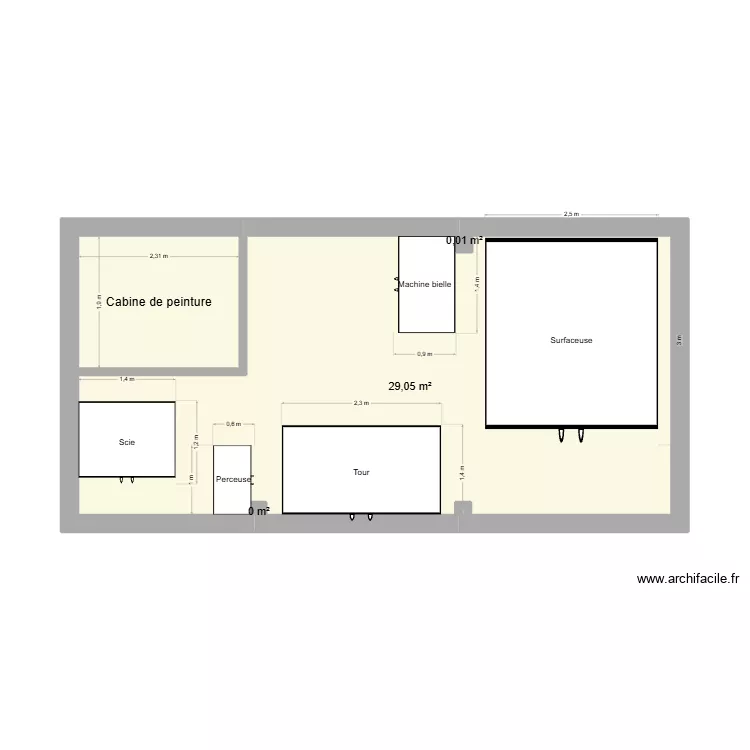 Atelier SECODI. Plan de 4 Pièces et 33 m²