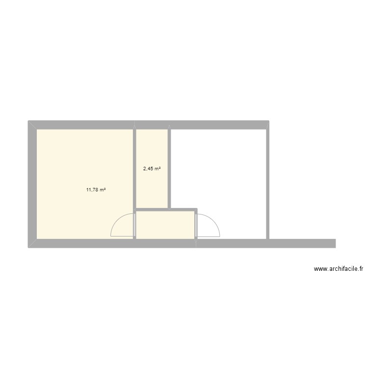 viroflay. Plan de 2 pièces et 14 m2