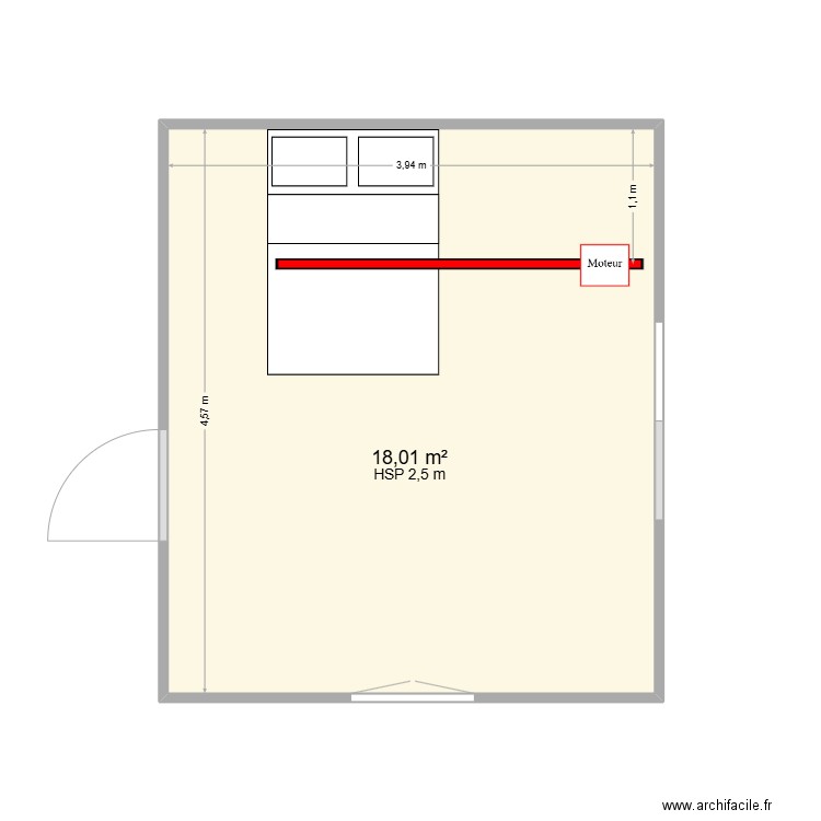 DERBECQUE 24. Plan de 1 pièce et 18 m2